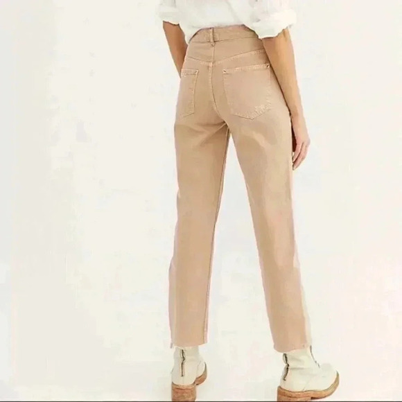 We The Free People Beige Dakota Straight Leg Jeans - Picture 1 of 2